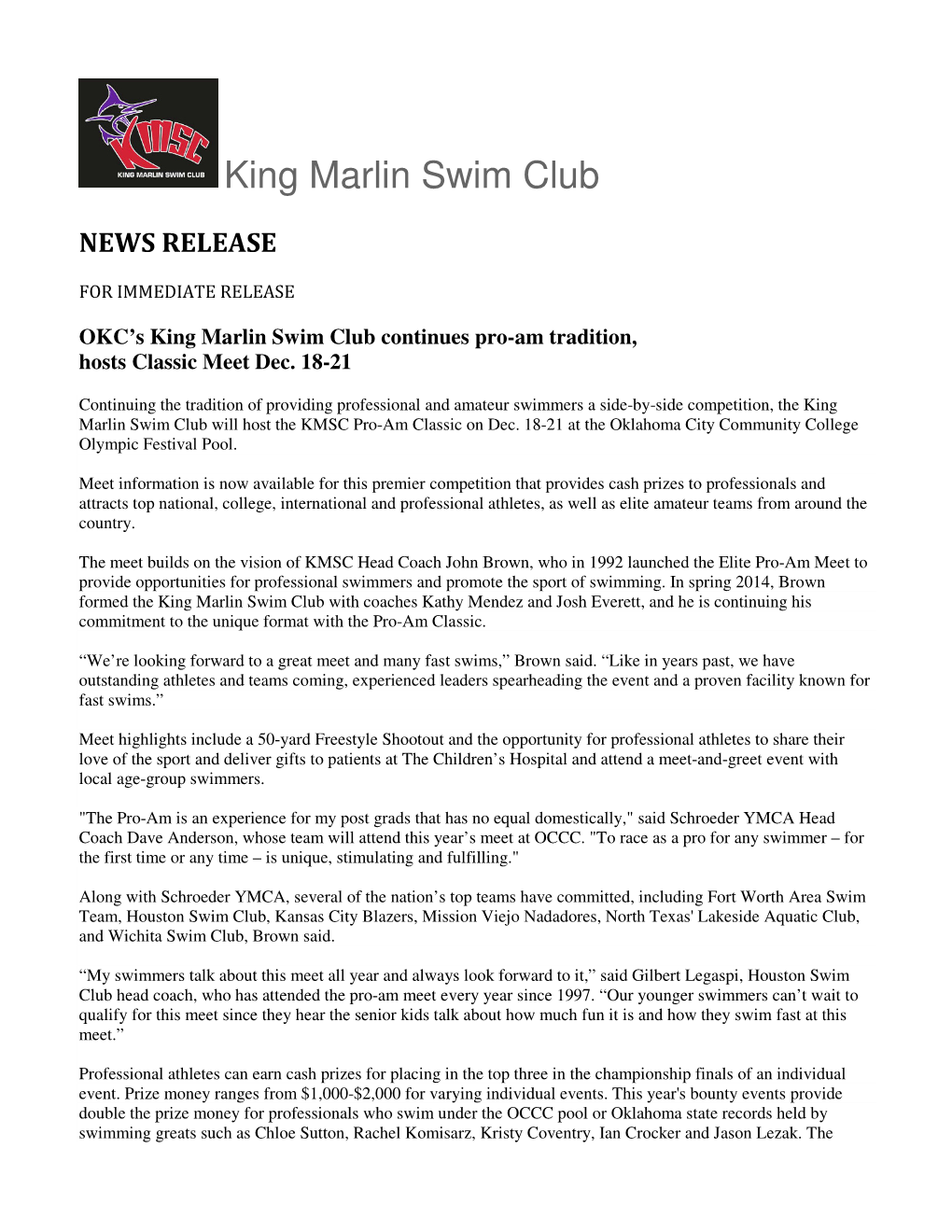 King Marlin Swim Club