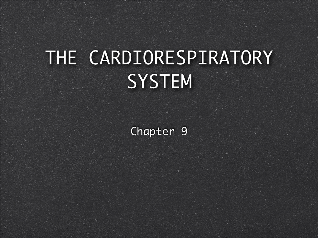 The Cardiorespiratory System