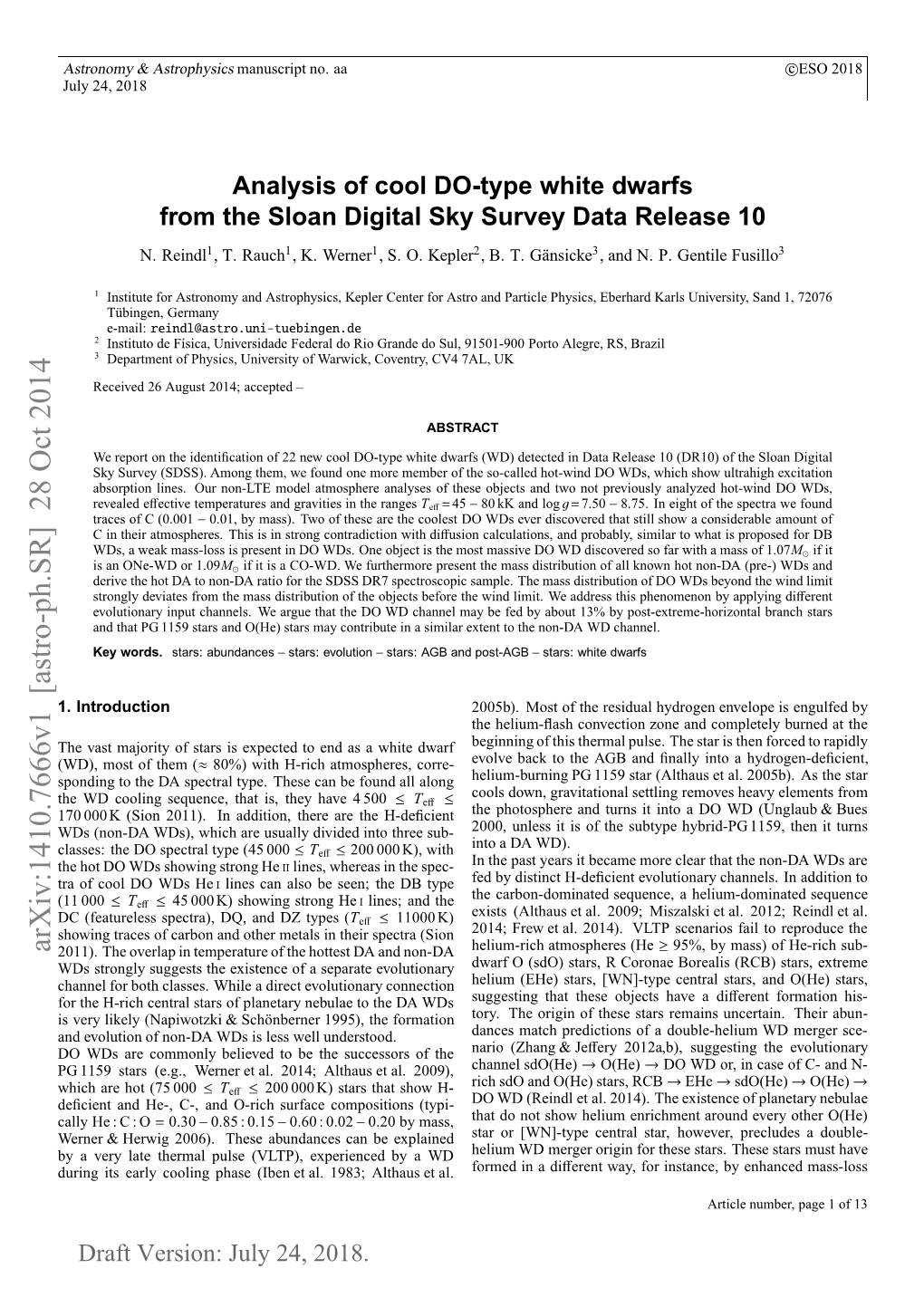 Analysis of Cool DO-Type White Dwarfs from the Sloan Digital Sky Survey Data Release 10 Vey (FBS) Wds