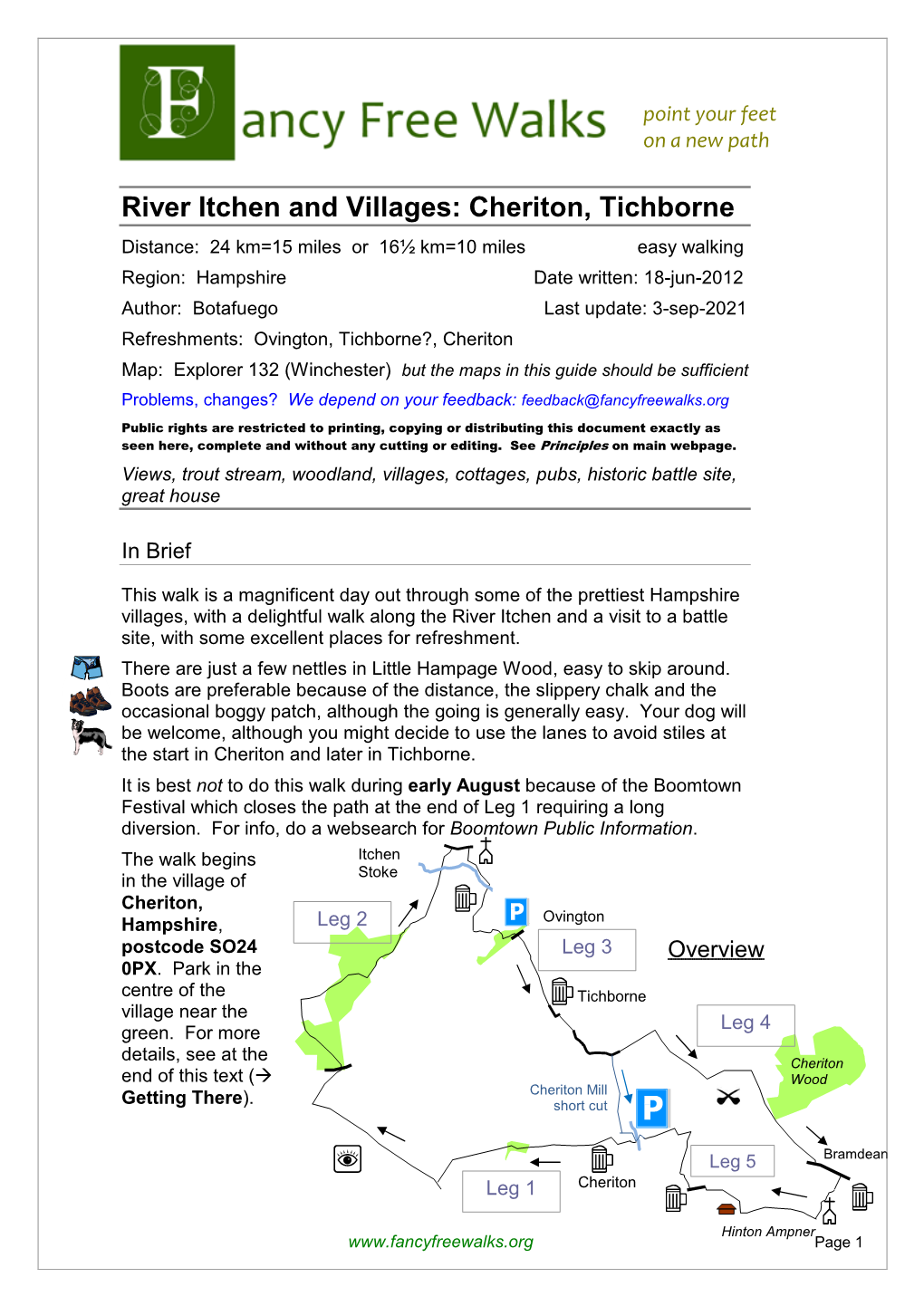 River Itchen and Villages: Cheriton, Tichborne