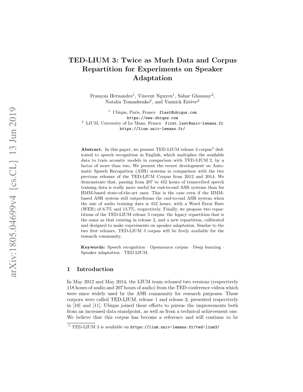 Arxiv:1805.04699V4 [Cs.CL] 13 Jun 2019