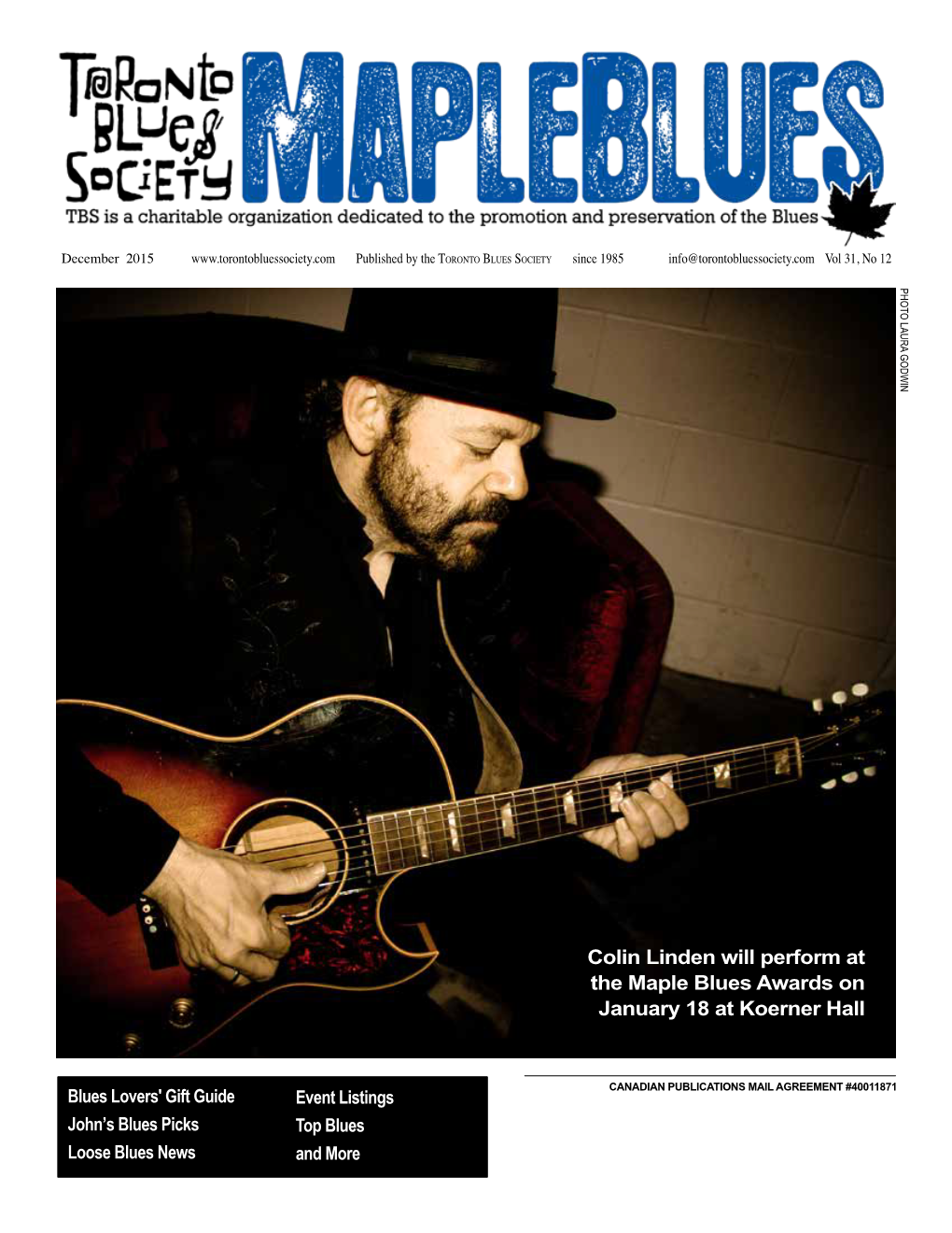 Colin Linden Will Perform at the Maple Blues Awards on January 18 at Koerner Hall