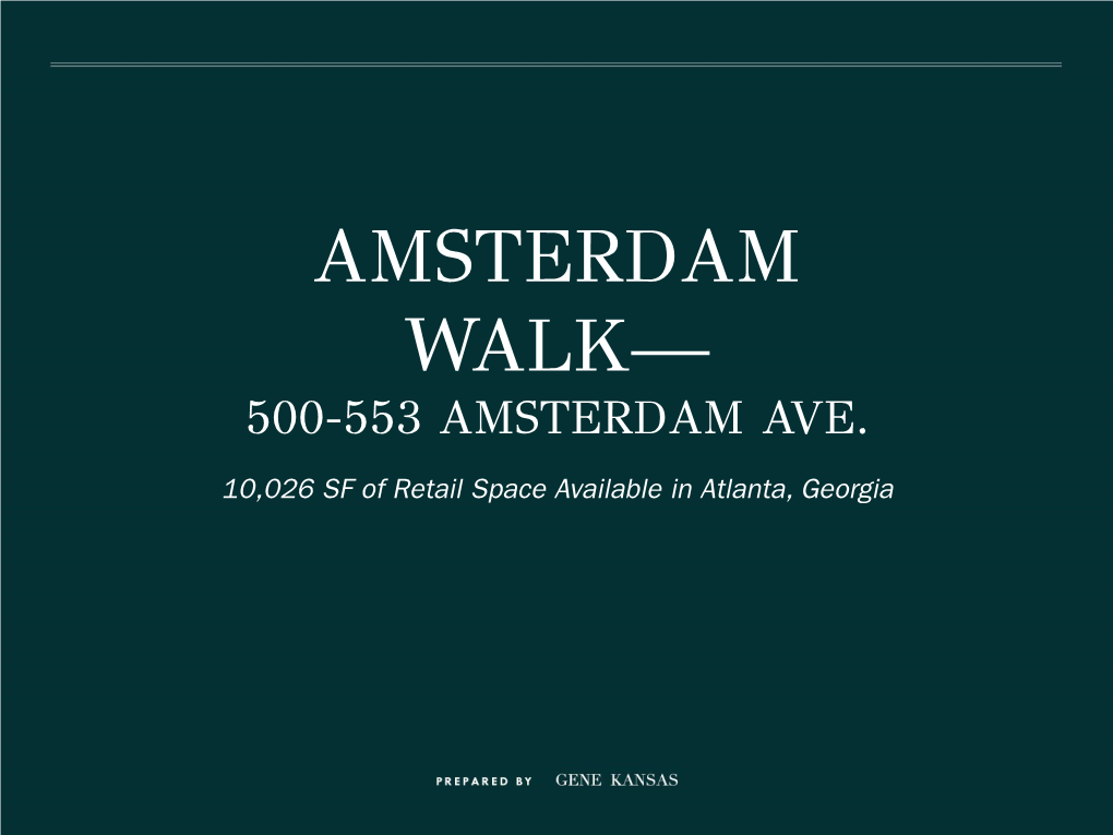 Amsterdam Walk— 500-553 Amsterdam Ave