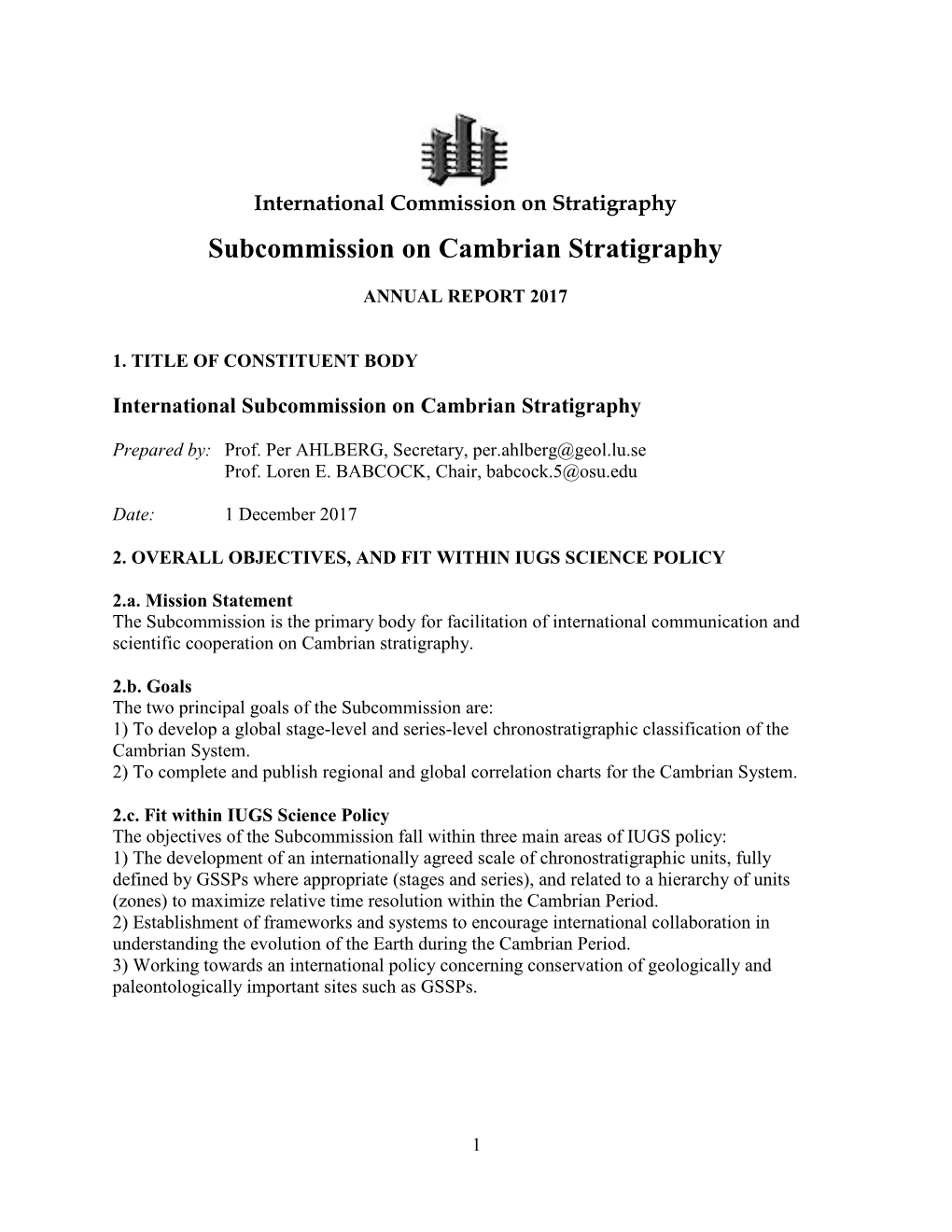 Subcommission on Cambrian Stratigraphy