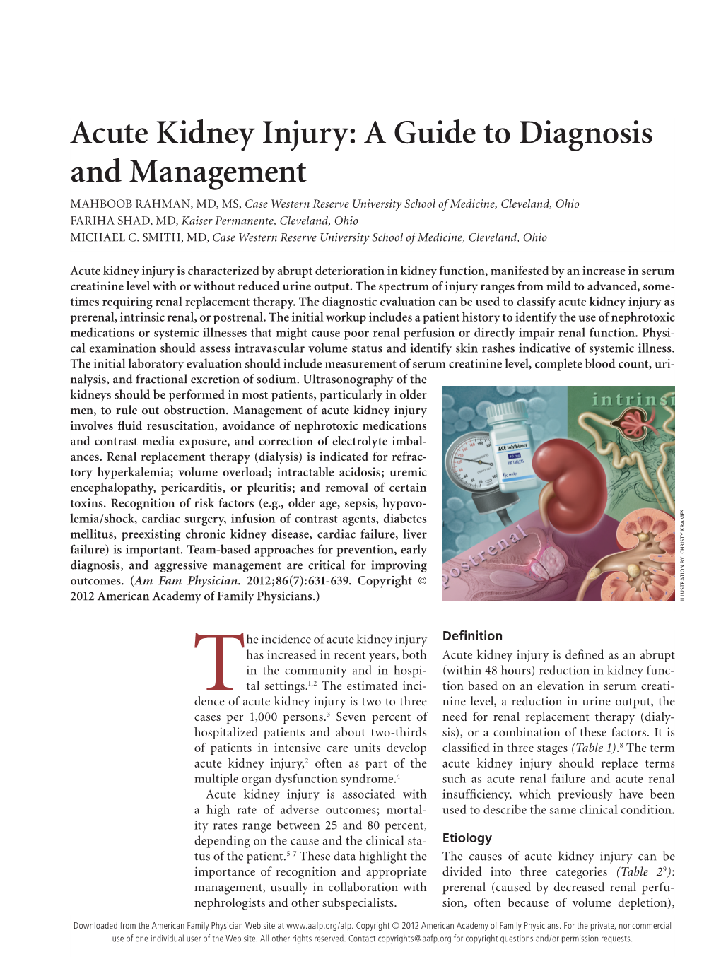 Acute Kidney Injury: a Guide to Diagnosis and Management