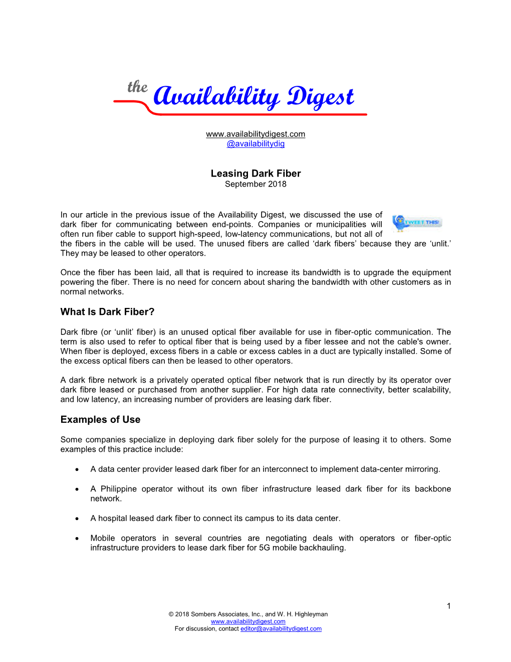 Availability Digest