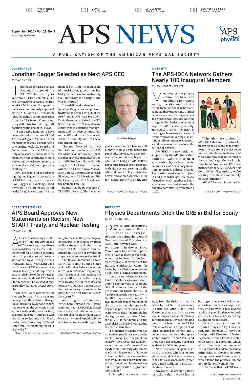 APS News September 2020, Vol. 29, No. 8