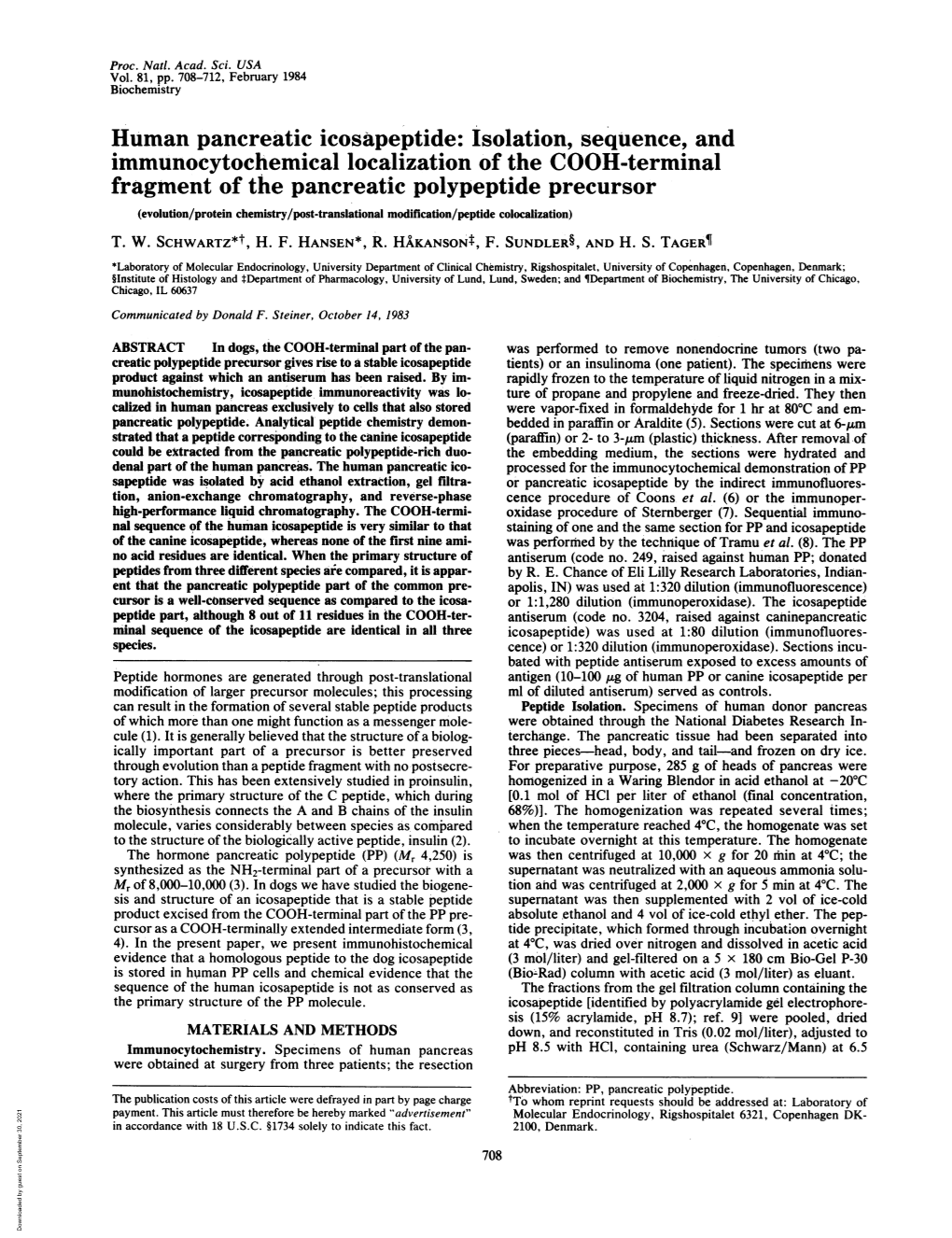 Human Pancreatic Icosapeptide