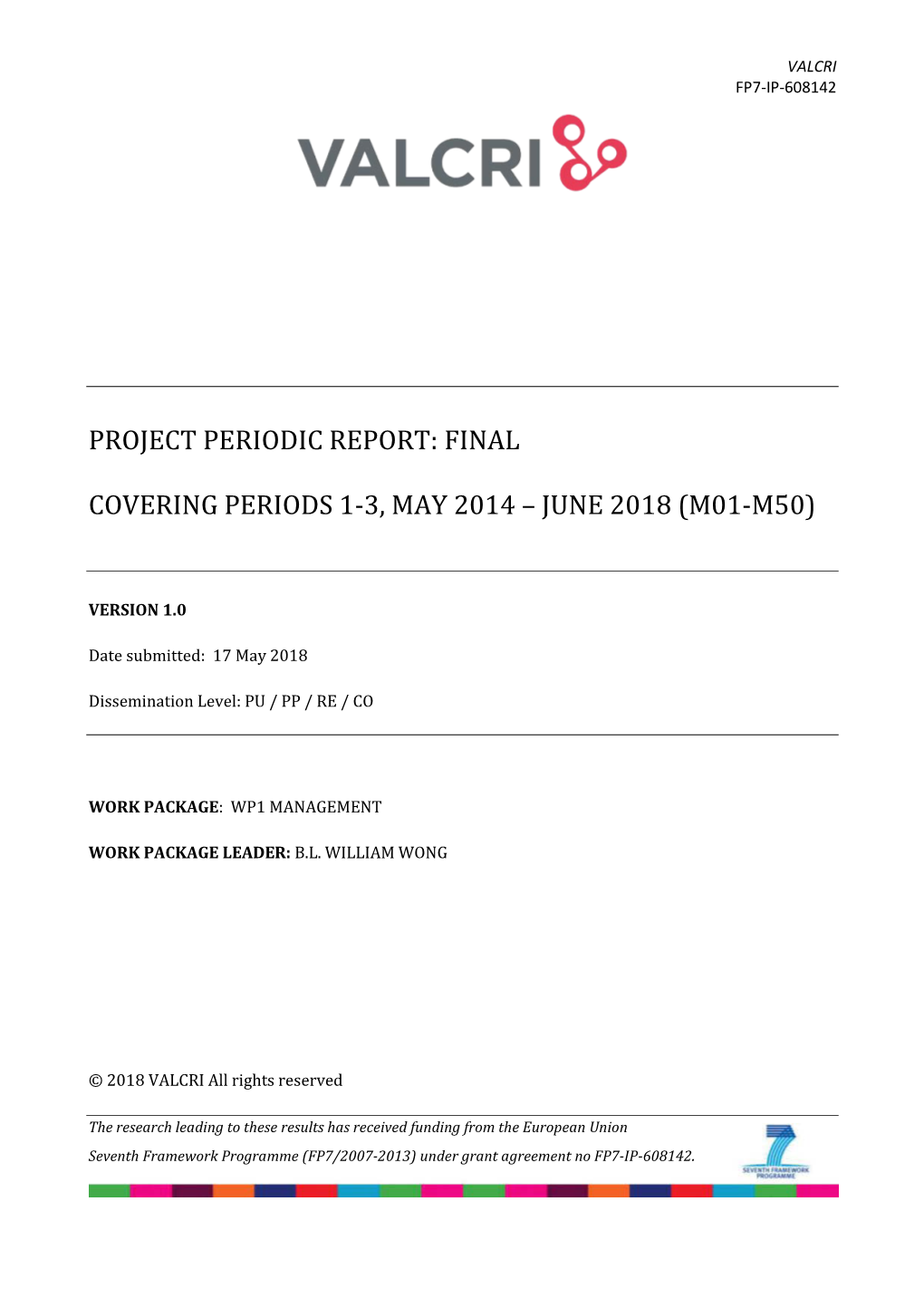 Project Periodic Report: Final