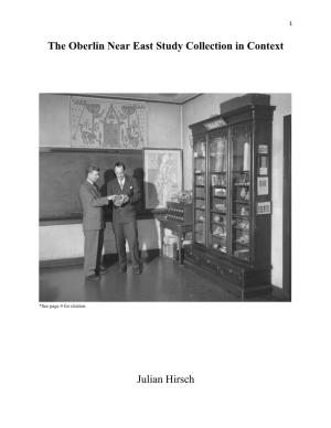 The Oberlin Near East Study Collection in Context Julian Hirsch