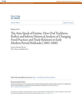 The Ainu Speak of Famine: How Oral Traditions Reflect