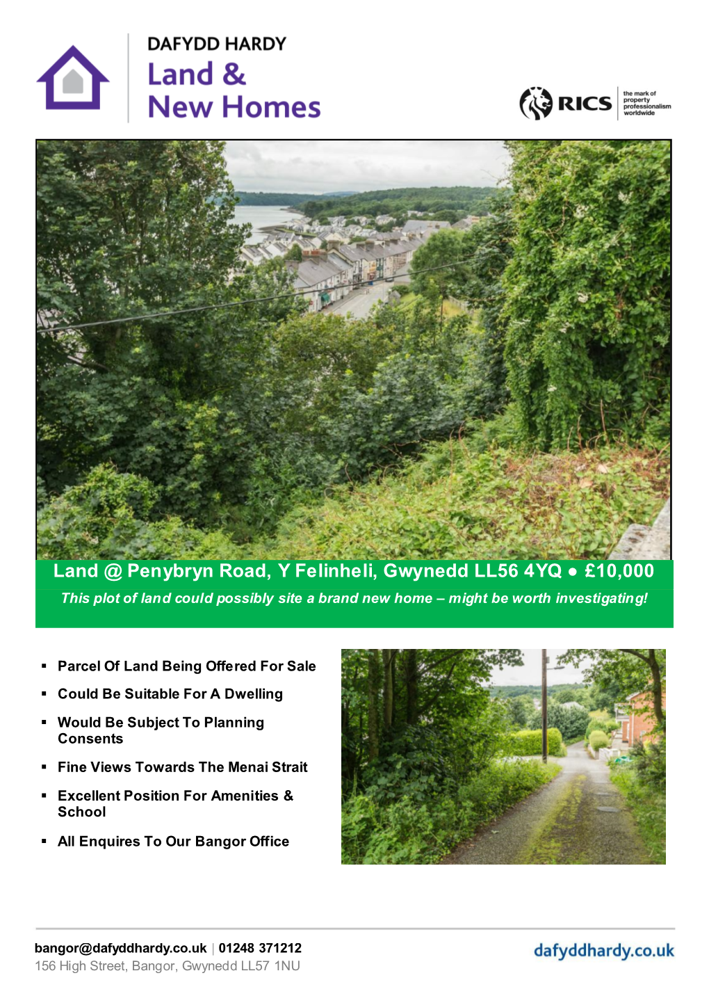 Land @ Penybryn Road, Y Felinheli, Gwynedd LL56 4YQ £10000