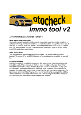 Otocheck Is an Advanced Immobilizer Repair Tool Used to Repai