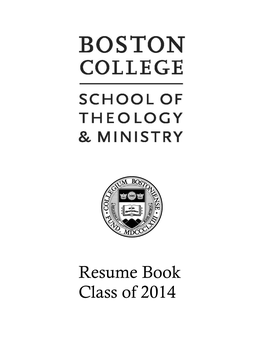Resume Book Class of 2014