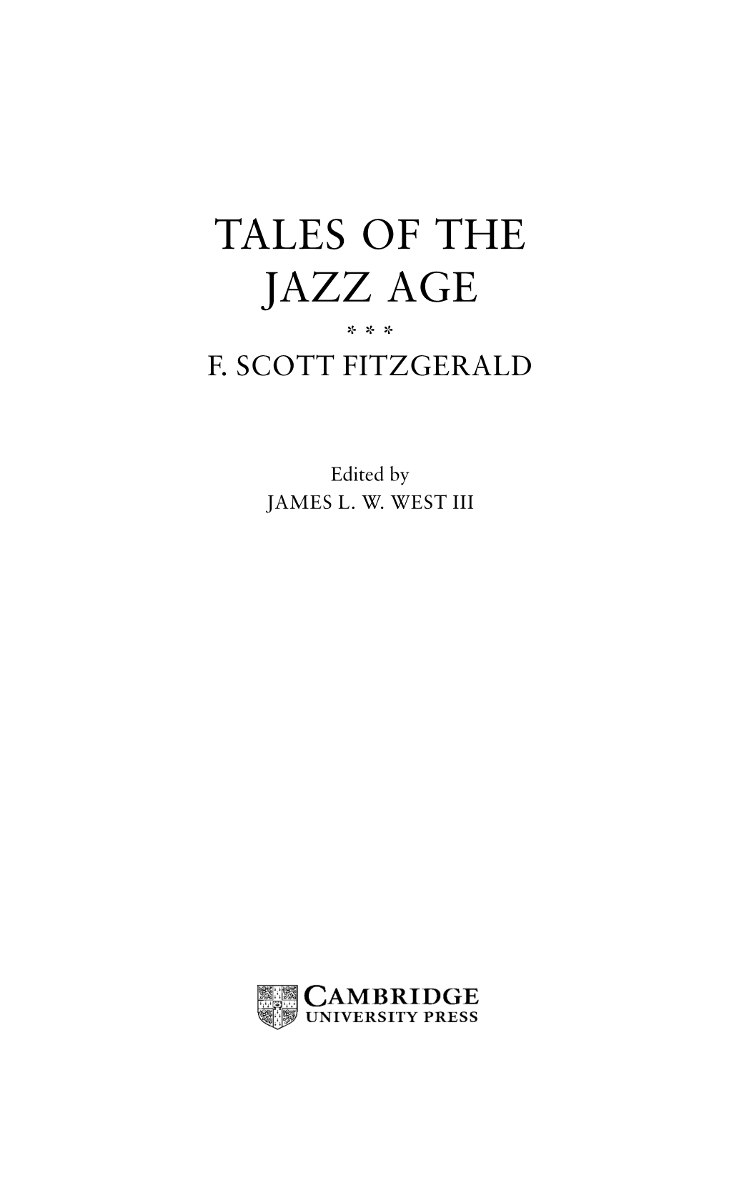 Tales of the Jazz Age *** F