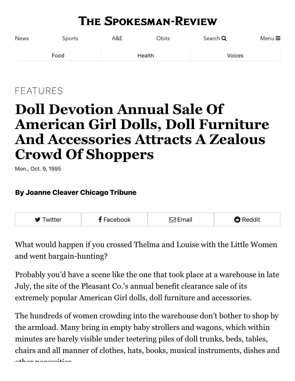 Doll Devotion Annual Sale of American Girl Dolls, Doll Furniture and Accessories Attracts a Zealous Crowd of Shoppers Mon., Oct