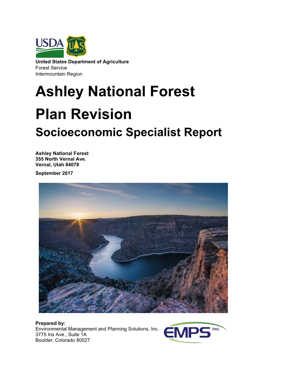 Ashley National Forest Plan Revision Public Draft Socioeconomic