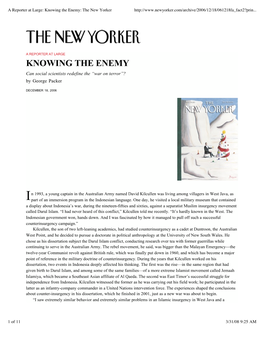 Knowing the Enemy: the New Yorker
