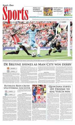 De Bruyne Shines As Man City Win Derby