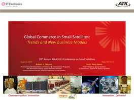 Global Commerce in Small Satellites: Trends and New Business Models