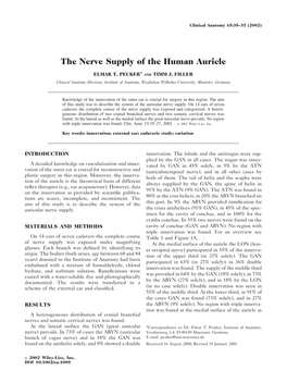 The Nerve Supply of the Human Auricle