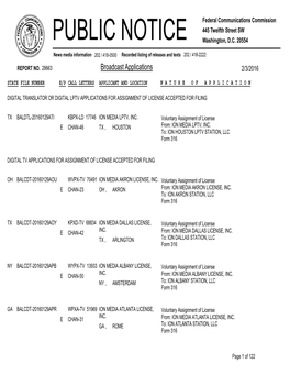 Broadcast Applications 2/3/2016