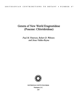 Genera of New World Eragrostideae (Poaceae: Chloridoideae)