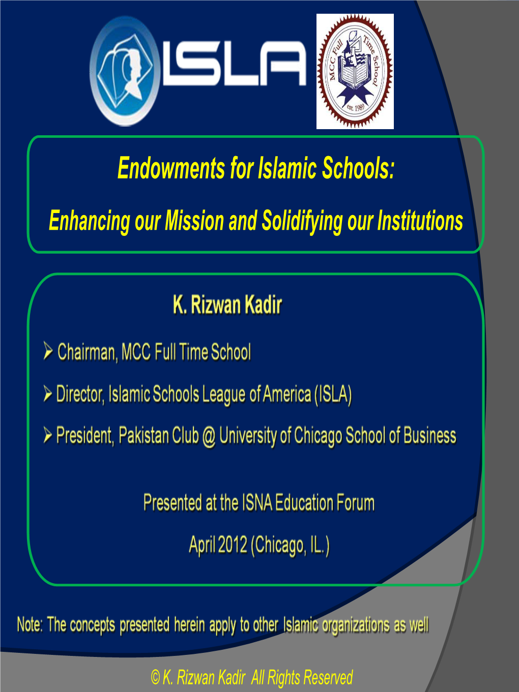 An Endowment ¾ How to Start an Endowment ¾ When to Start an Endowment ¾ Endowment Caveats