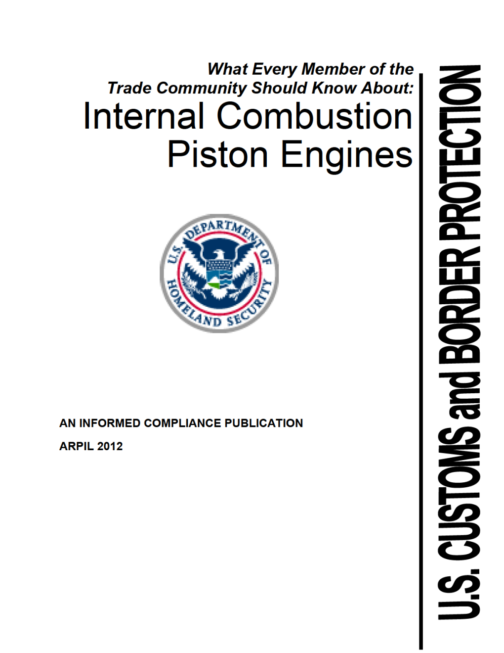 Internal Combustion Piston Engines April 2012