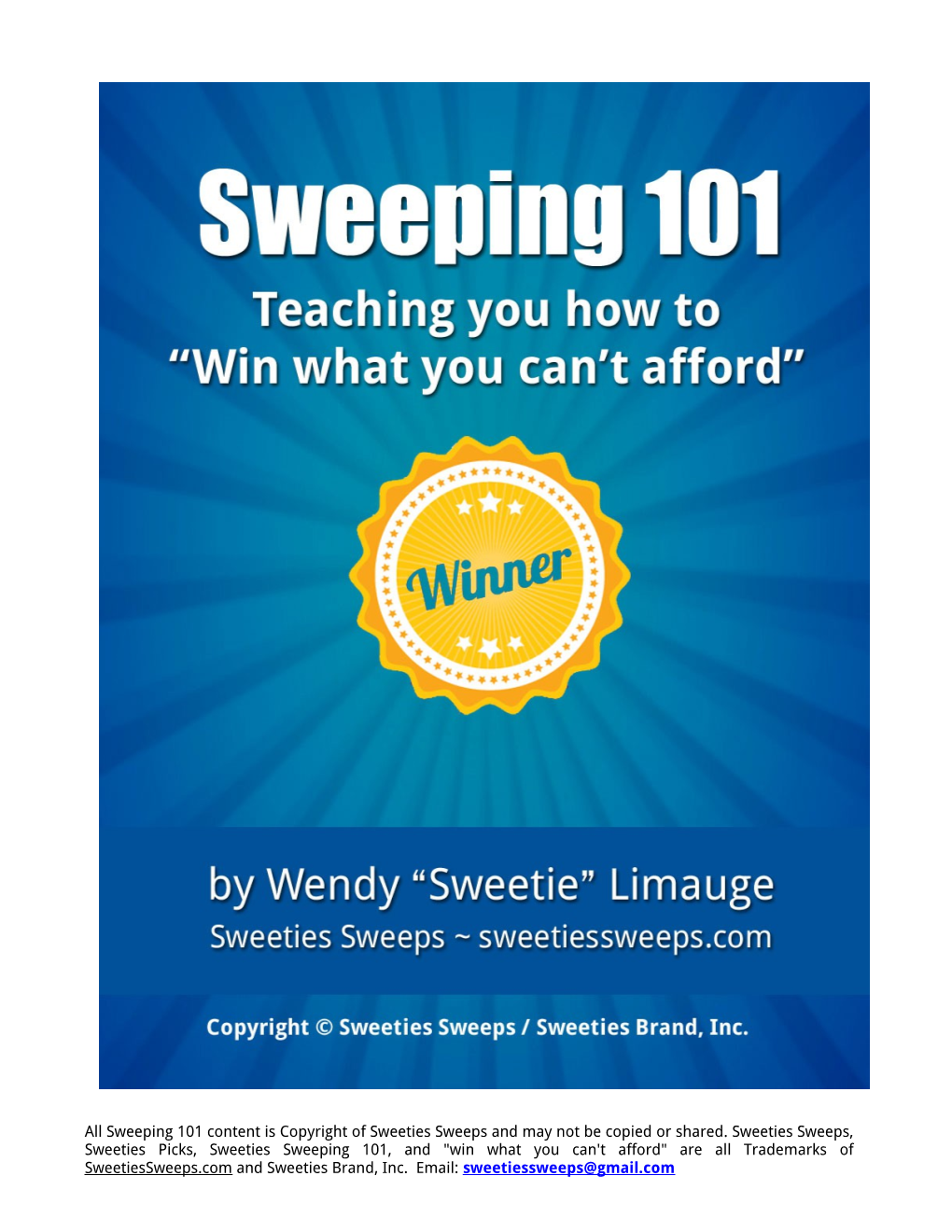 Sweeping 101 Content Is Copyright of Sweeties Sweeps and May Not Be Copied Or Shared