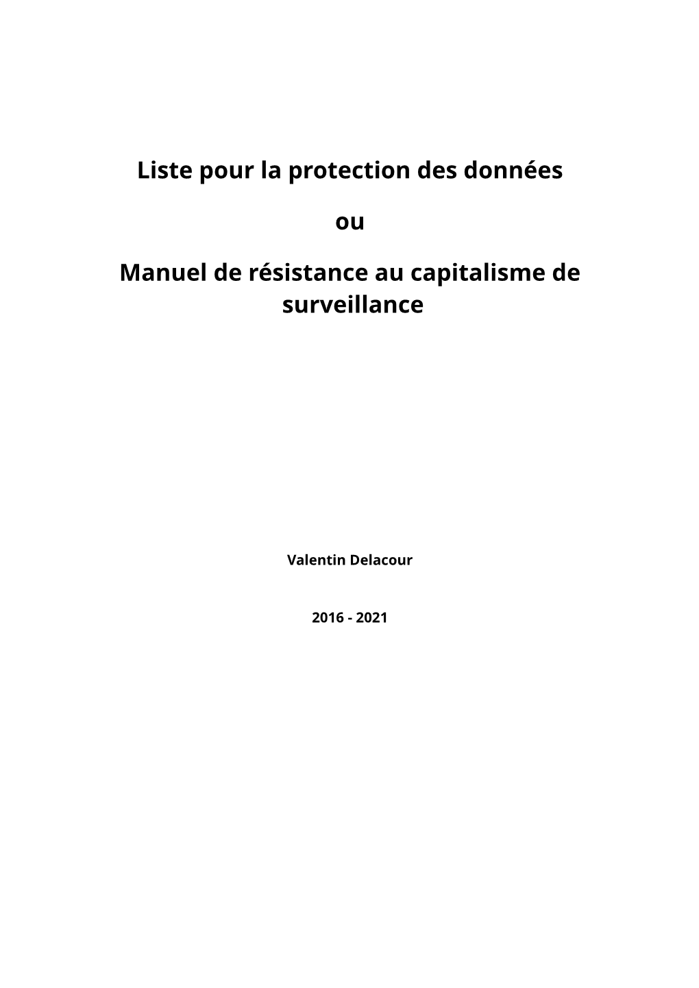 Liste Pour La Protection Des Données Ou Manuel De