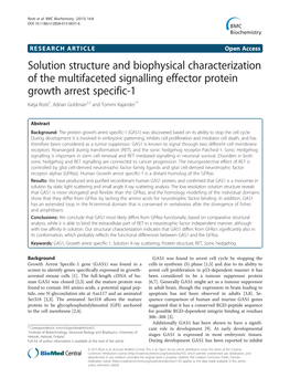 Solution Structure and Biophysical Characterization of the Multifaceted