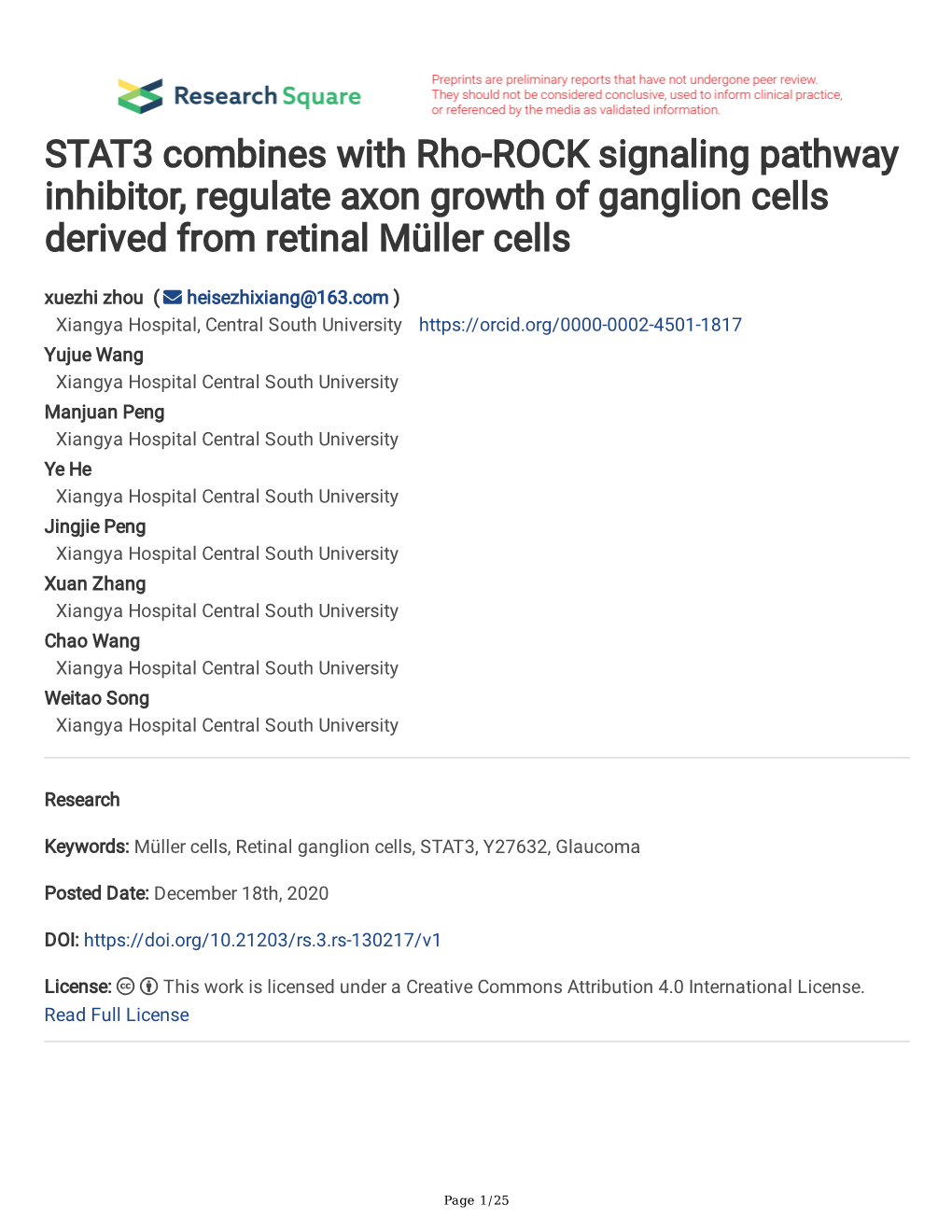 STAT3 Combines with Rho-ROCK Signaling Pathway Inhibitor