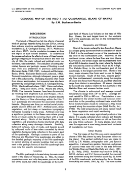 GEOLOGIC MAP of the HILO 7 1/2' QUADRANGLE, ISLAND of HAWAII by J.M