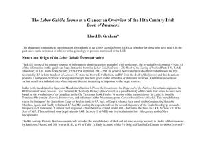 The Lebor Gabála Érenn at a Glance: an Overview of the 11Th Century Irish Book of Invasions