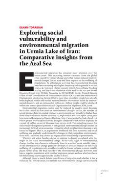 Exploring Social Vulnerability and Environmental Migration in Urmia Lake of Iran: Comparative Insights from the Aral Sea