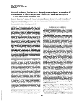 Central Action of Dendrotoxin: Selective Reduction of a Transient K