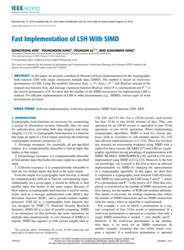 Fast Implementation of LSH with SIMD