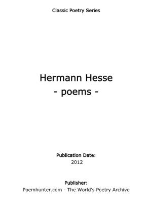 Hermann Hesse - Poems