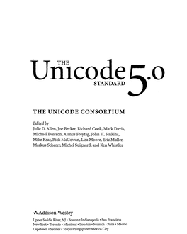 Unicodestandard the UNICODE CONSORTIUM .4Vaddison
