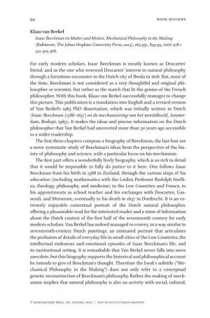 94 Klaas Van Berkel for Early Modern Scholars, Isaac Beeckman Is