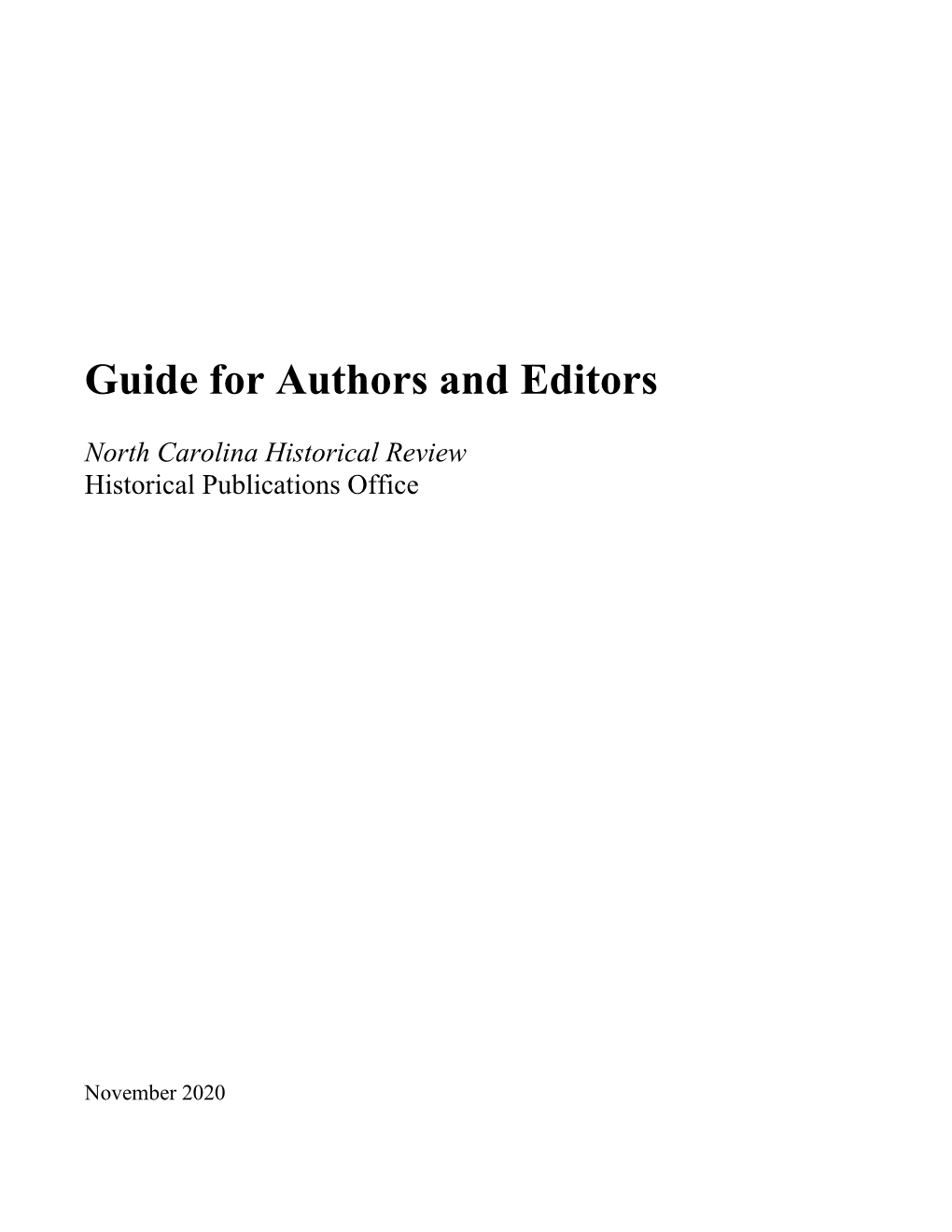 Guide for Authors and Editors