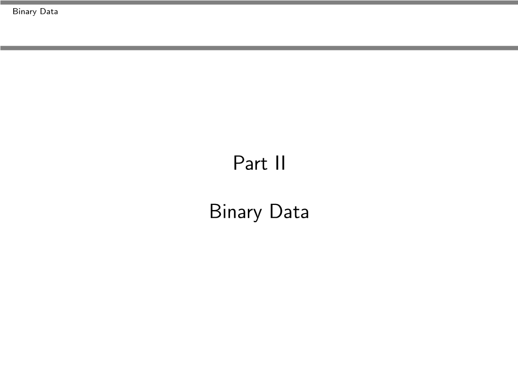 Part II Binary Data