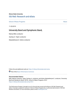 University Band and Symphonic Band