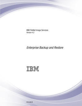 Enterprise Backup and Restore User's Guide for Image Services