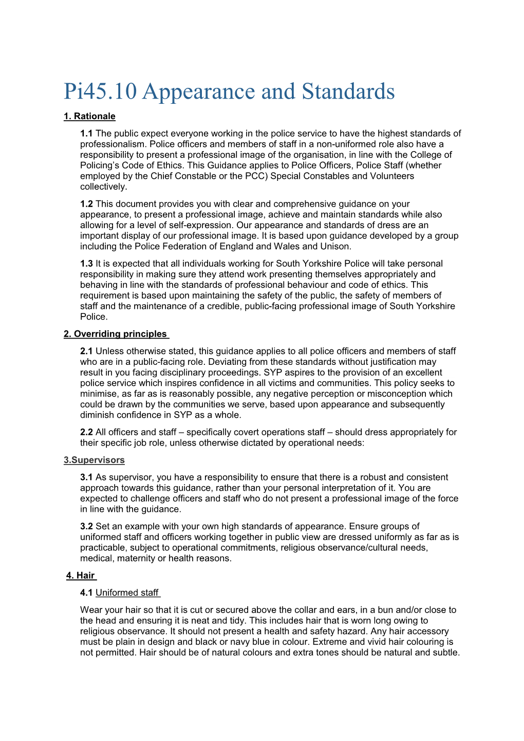 Pi45.10 Appearance and Standards 1