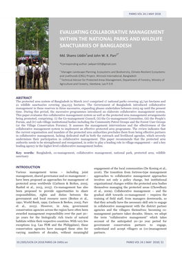 Evaluating Collaborative Management Within the National Parks and Wildlife Sanctuaries of Bangladesh
