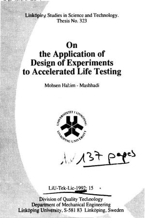On the Application of Design of Experiments to Accelerated Life Testing