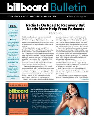 Radio Is on Road to Recovery but Needs More Help From