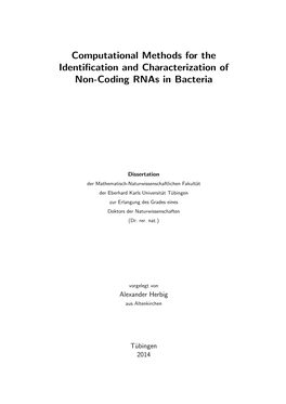 Computational Methods for the Identification and Characterization